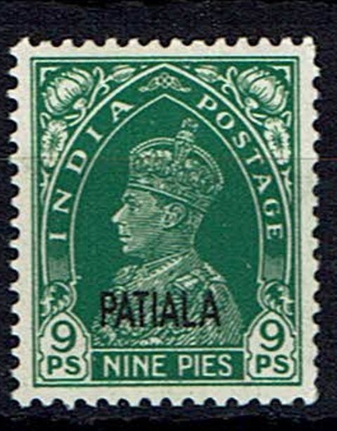 Image of Indian Convention States ~ Patiala SG 100 LMM British Commonwealth Stamp